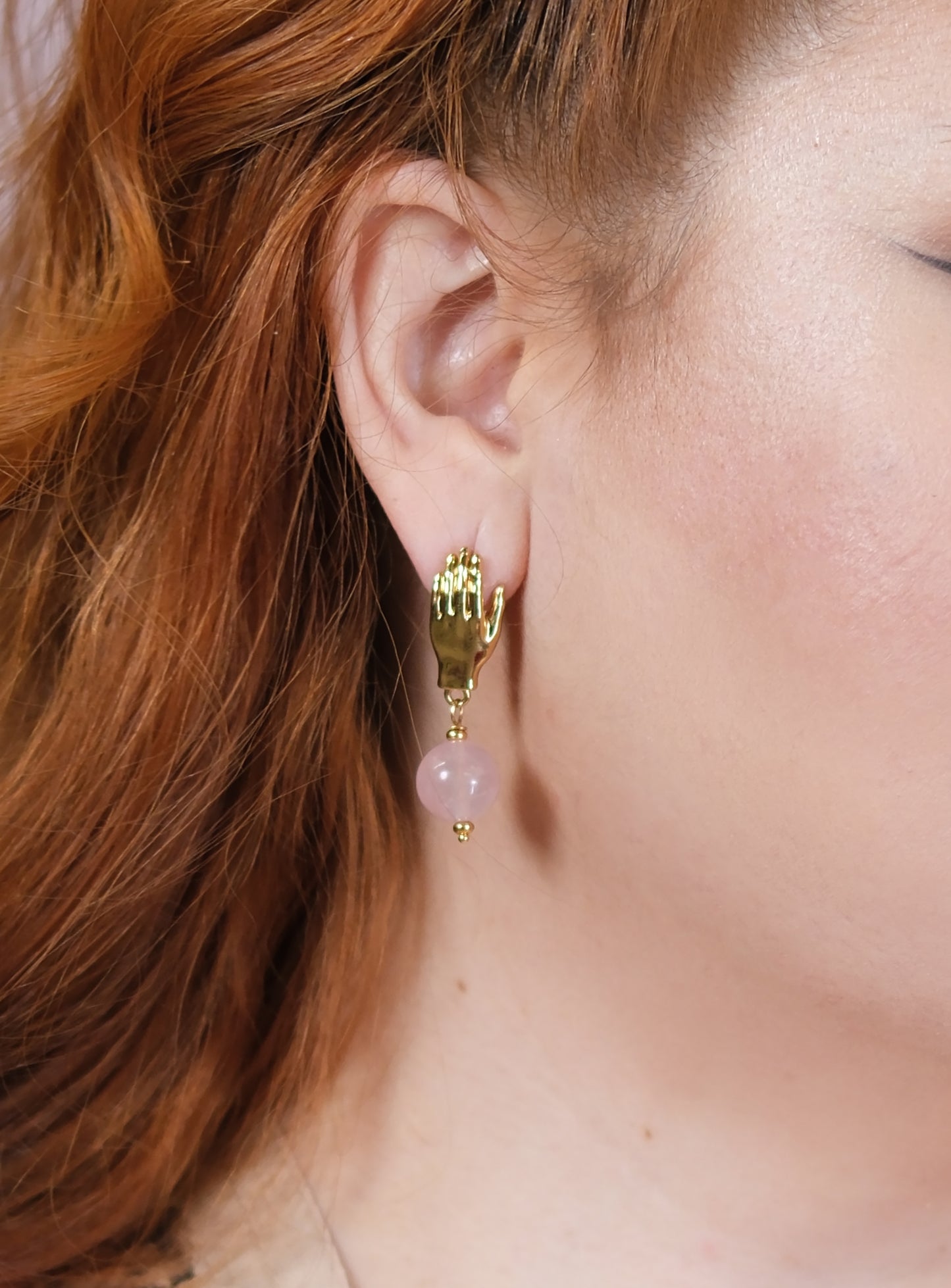 Aphrodite Earrings (Rose Quartz)